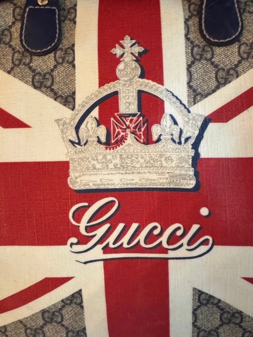 RARE Gucci Union Jack Boston Bag UK Flag 2009 Sloaney Bag London Exclusive - Picture 6 of 15